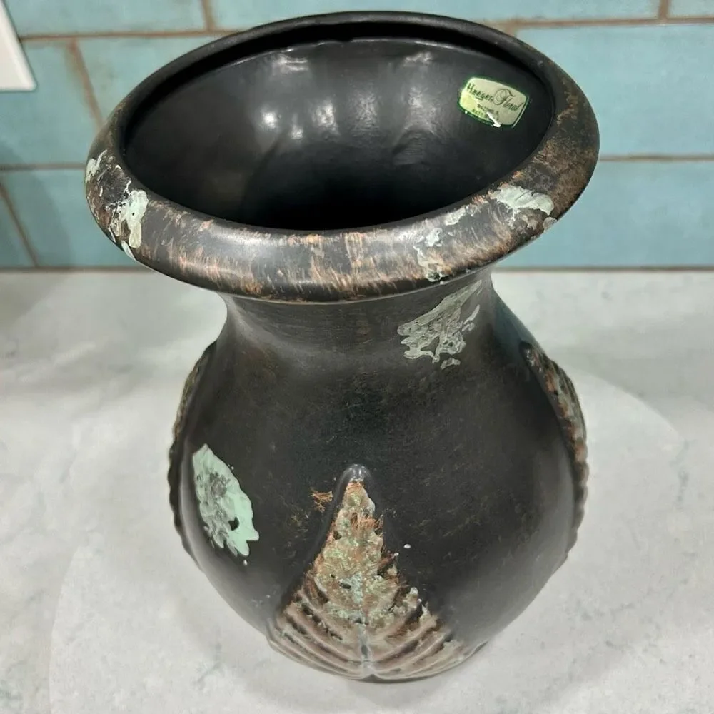Haeger Flower Vase One Size Copper Brown Mottled Glaze Pottery Vintage